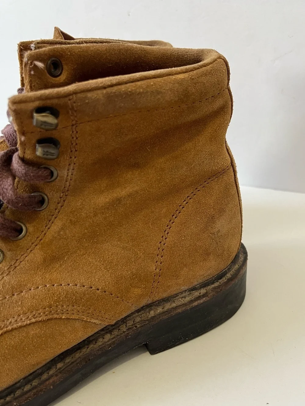 Frye Men's Gordon Suede Lace Up Combat Boots Tan Size 7.5